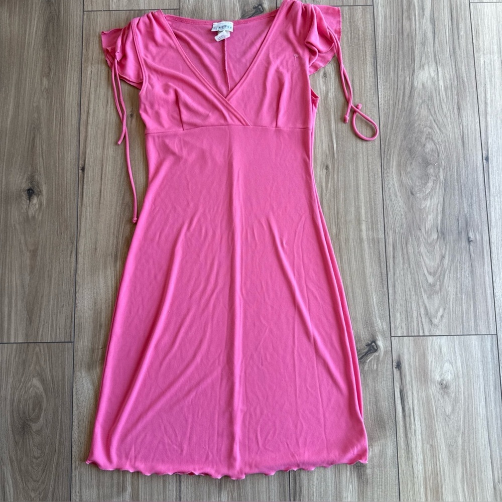 Vintage Y2K Finesse U.S.A. Size Large Hot Pink Babydoll Mini Dress Croquette